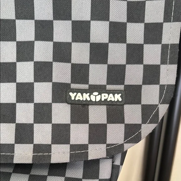 Yak Pak Black and Gray Messenger Bag with Checkered Design - Picture 2 of 7